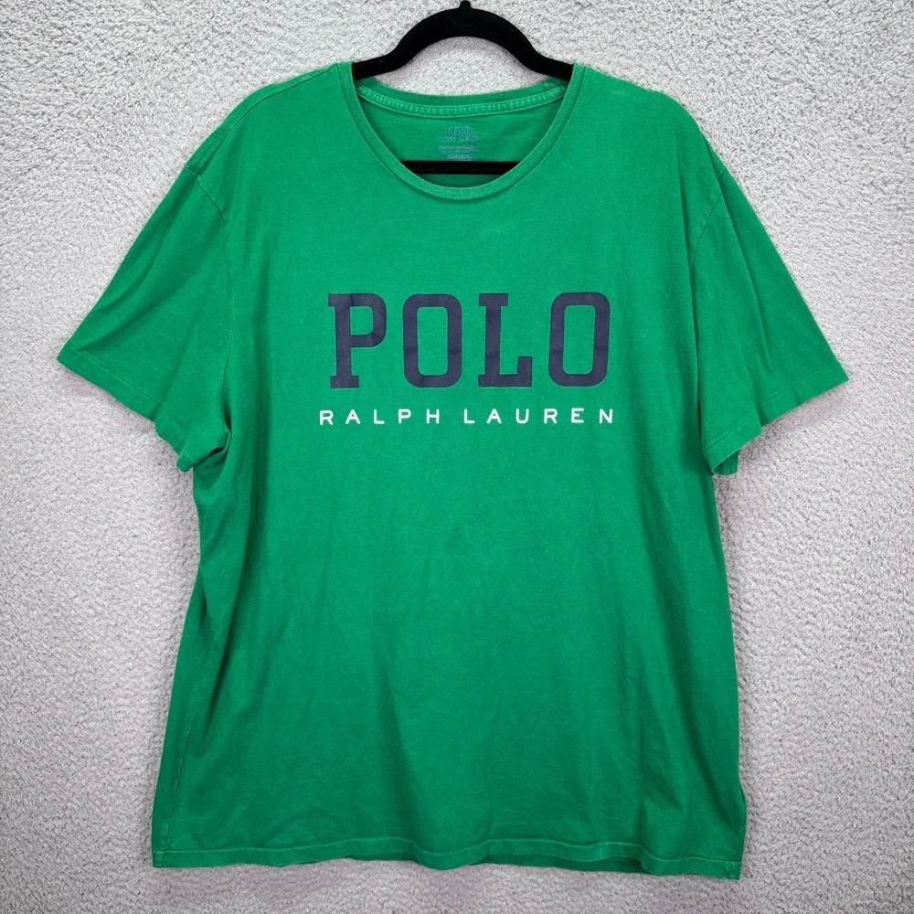 Polo Ralph Lauren Tshirt Mens XL Green Crewneck Preppy Lounge Active Everyday